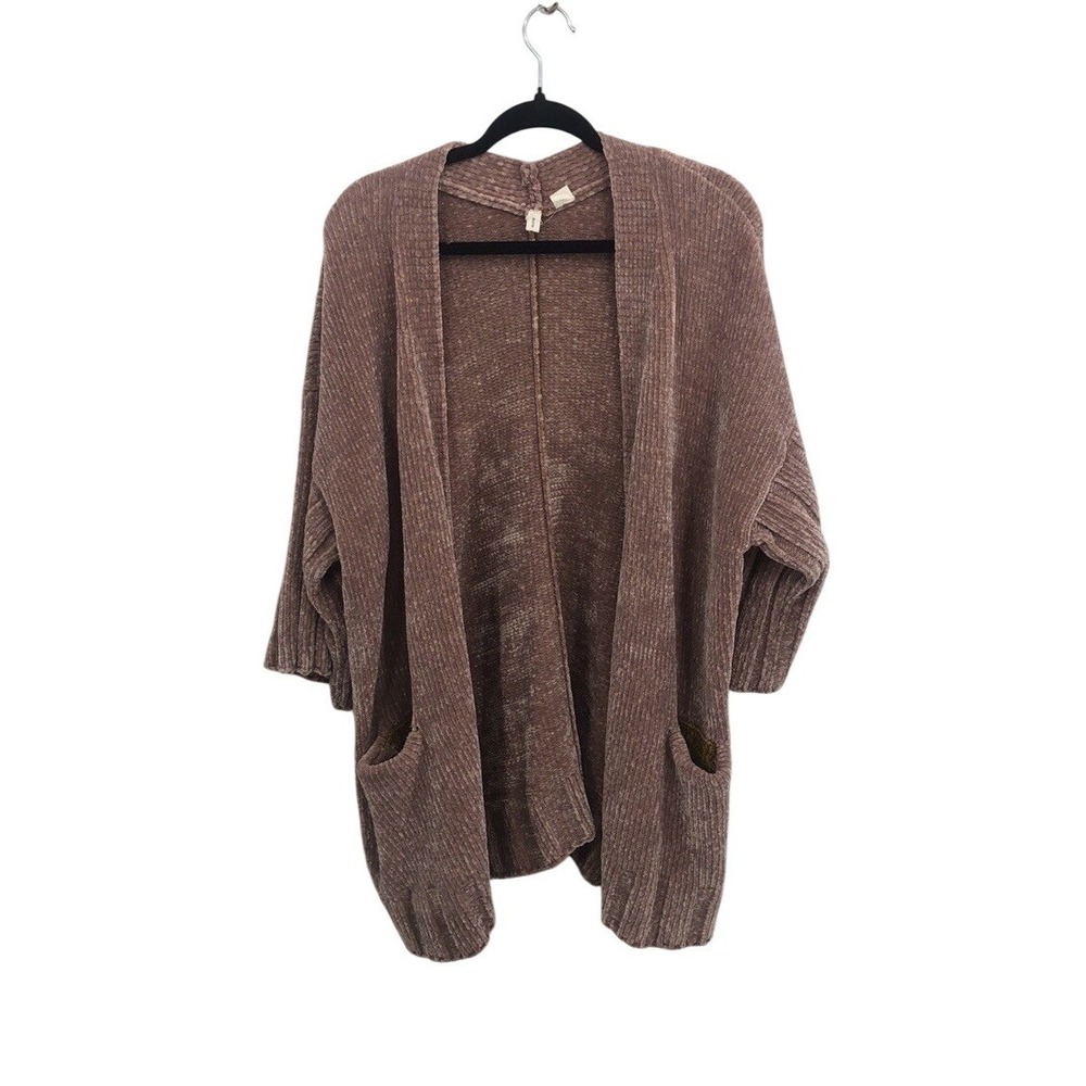 Anthropologie Moth Pink‎ Chenille Cardigan Sweater size Medium